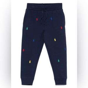 Ralph Lauren Kids' Navy Joggers with Multicolor Logo
